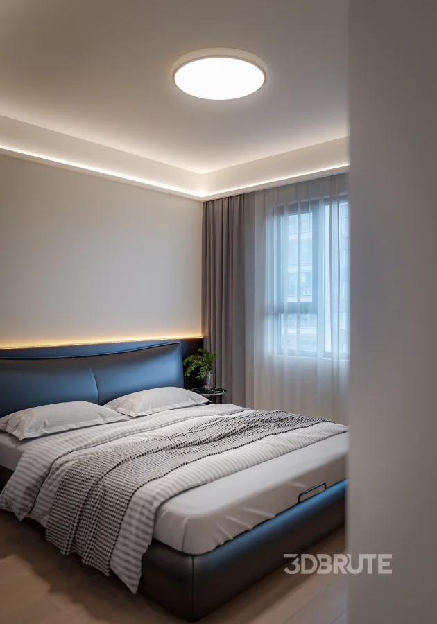 Modern bedroom and bathroom dressing room Image 3