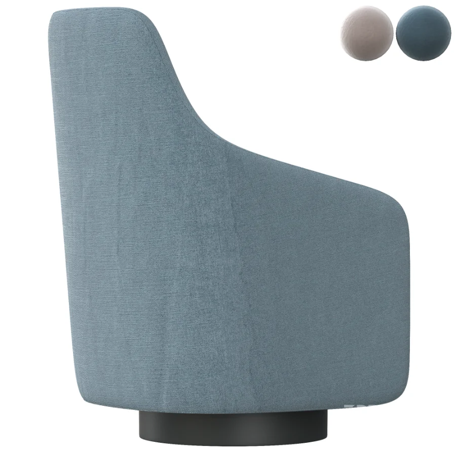 Swivel_fabric_armchair_with_armrests_and_headrest Image 3
