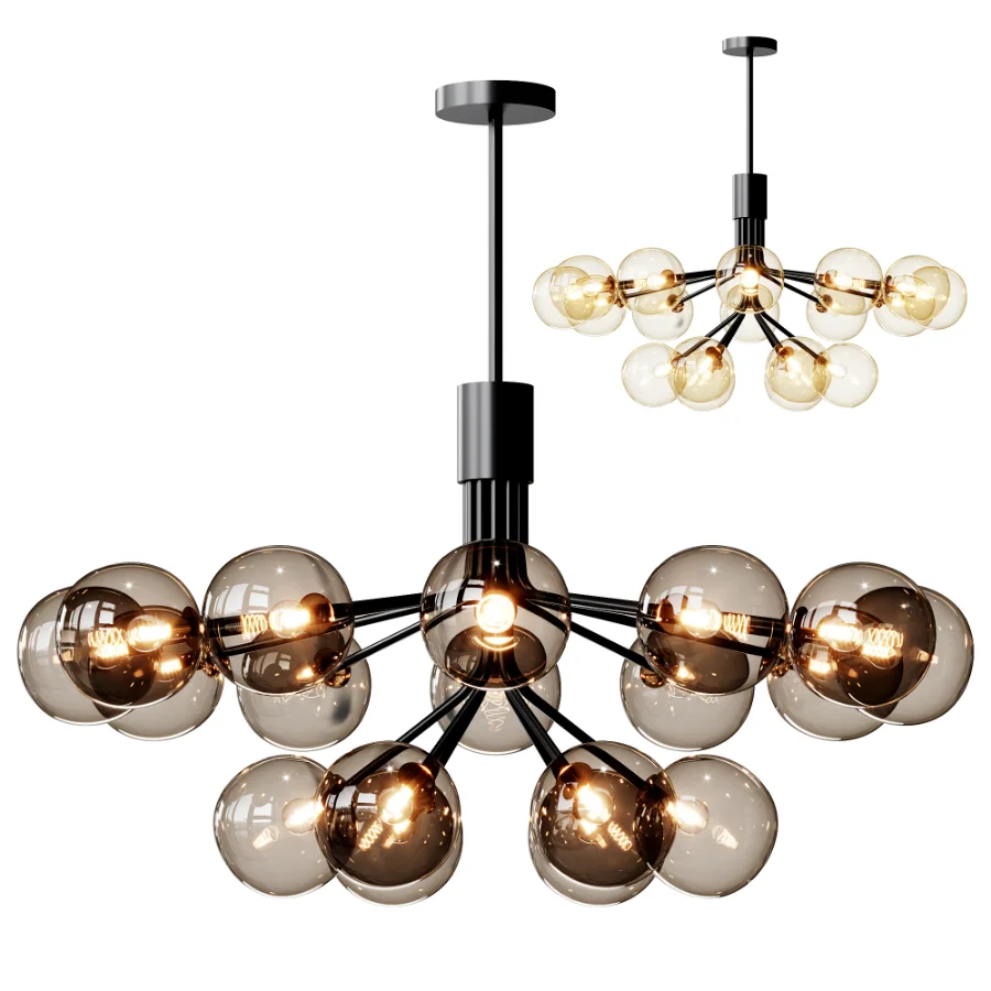 Nuura Apiales 18 Satin Black Chandelier Image 1