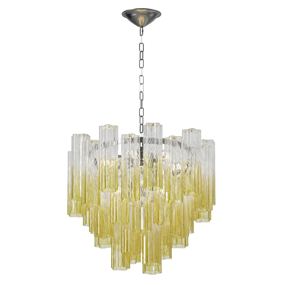 Tronchi Vanished Murano clear Amber Chandelier Image 2