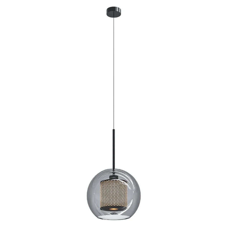 Chiswick Glass Shade Brass Fitting Pendant Light Image 2