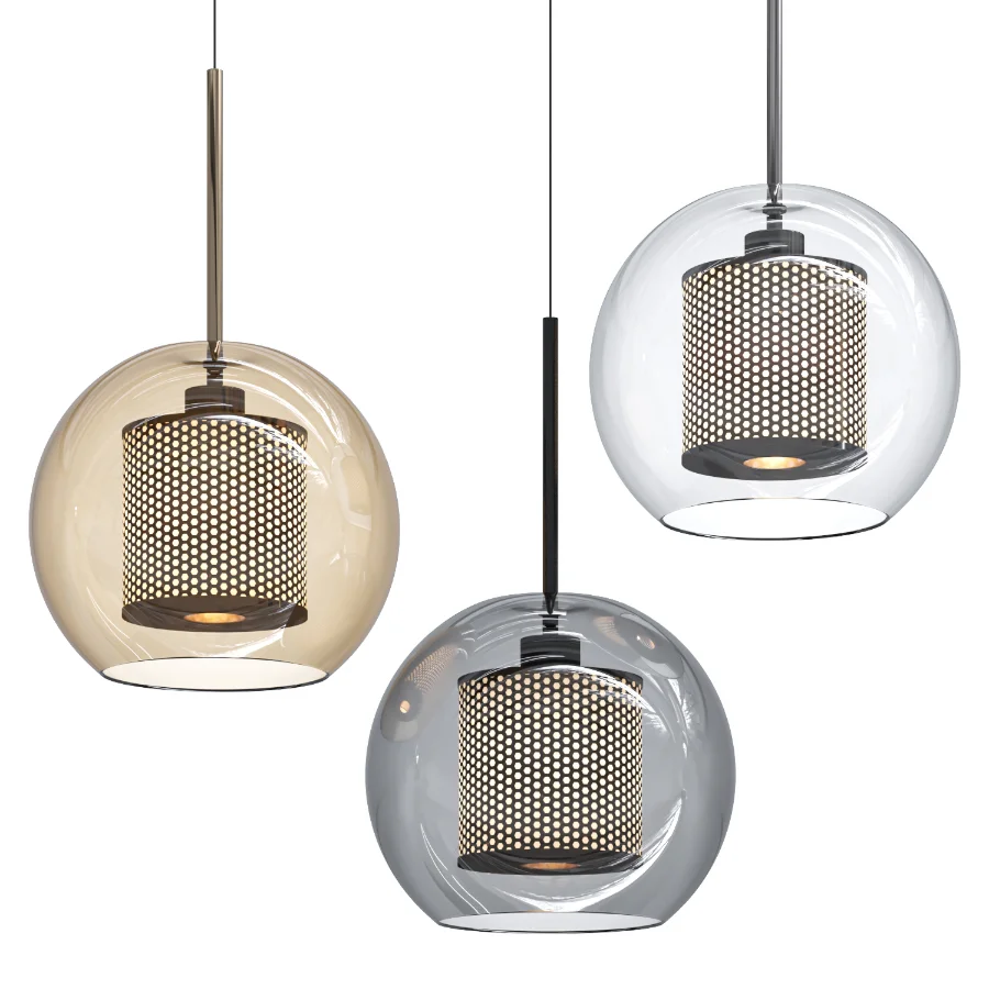 Chiswick Glass Shade Brass Fitting Pendant Light Image 4