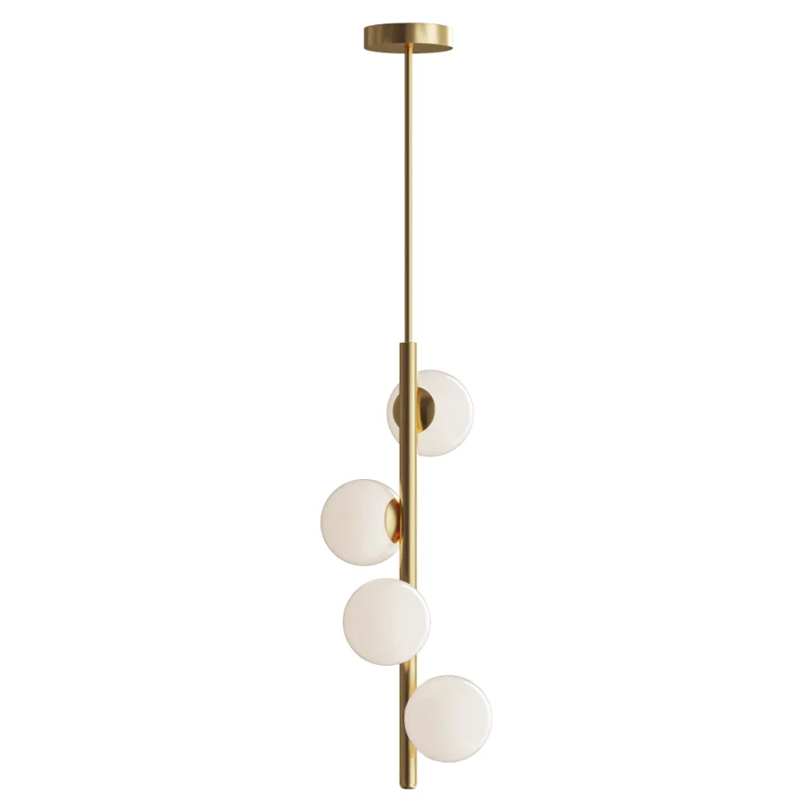 Modern brass vertical chandelier Image 2