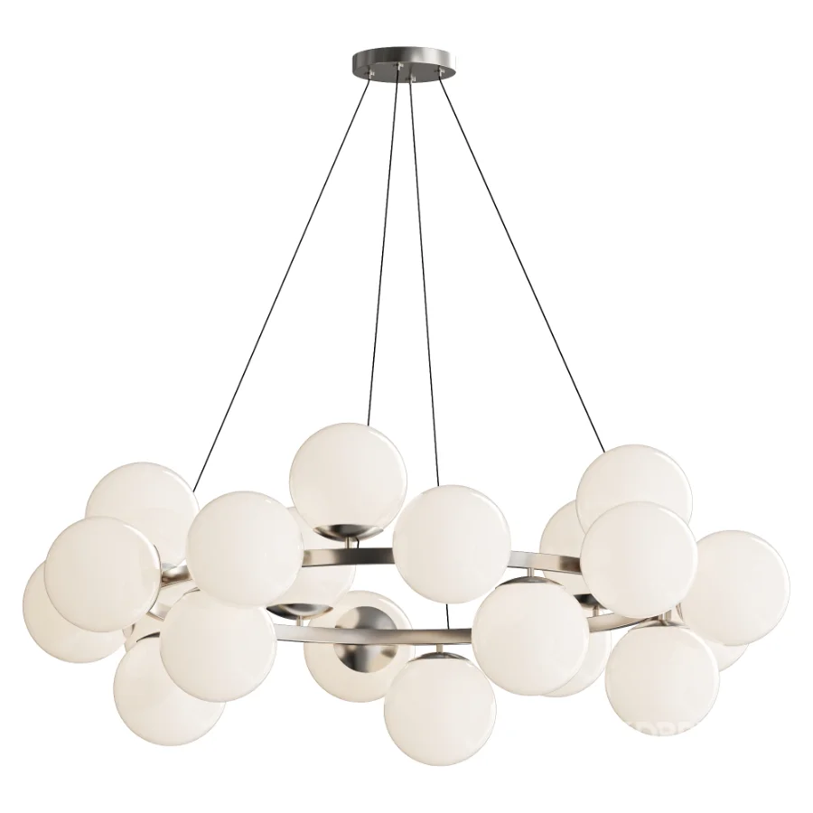 MyFar Aerton Nickel White Glass Molecule Chandelier 20 Light Image 1