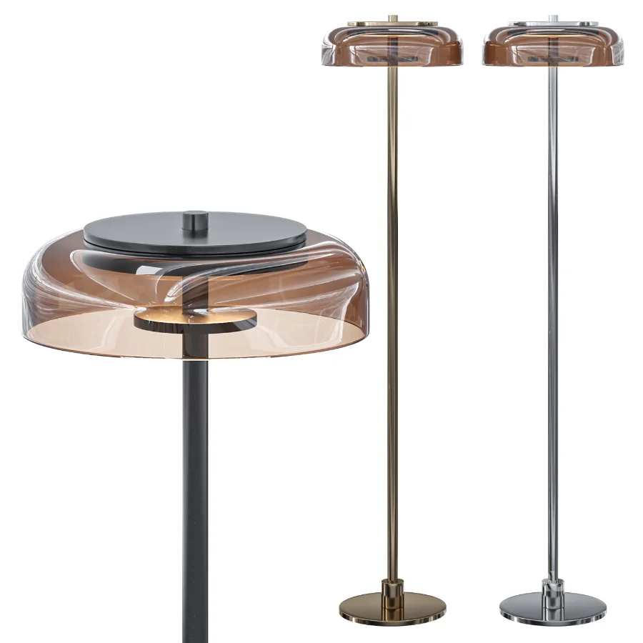 Small mouth blown LED floor lamp Blossi Image 3