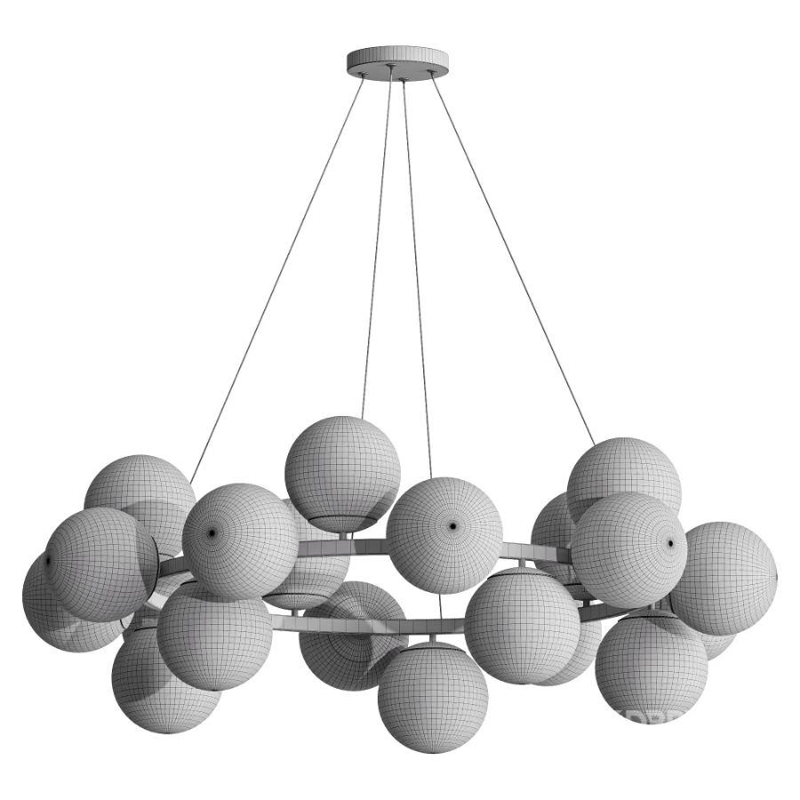 MyFar Aerton Nickel White Glass Molecule Chandelier 20 Light Image 3