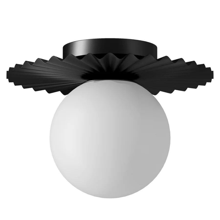 Abbey Gold Modern Globe Glass Flush Mount Image 3
