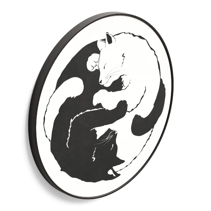 Wall Painting Cats Ying Yang Image 1