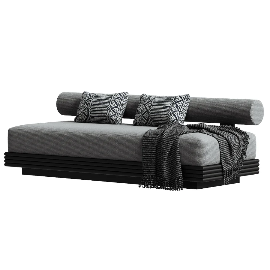 Collins Aluminum 2 Seat Armless Sofa Image 1