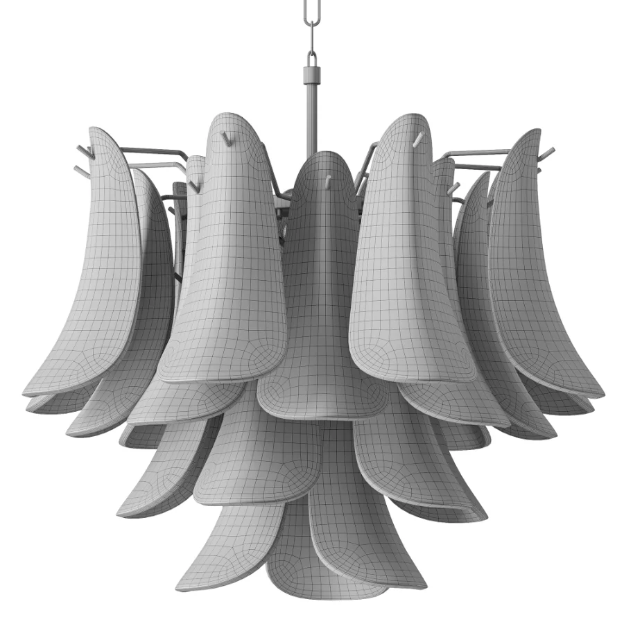 Blue Murano Style Glass Petals Chandelier Image 3