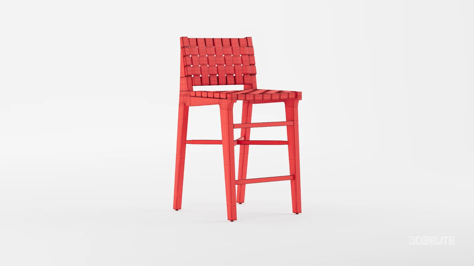 Taj White Leather Strap Bar Stool Image 8