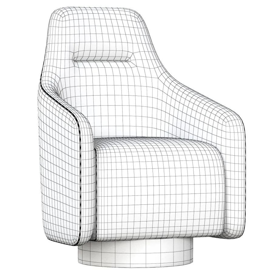 Swivel_fabric_armchair_with_armrests_and_headrest Image 1