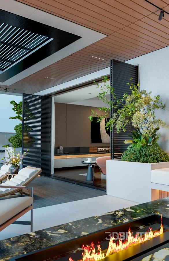 Open‑view balcony bedroom Image 12