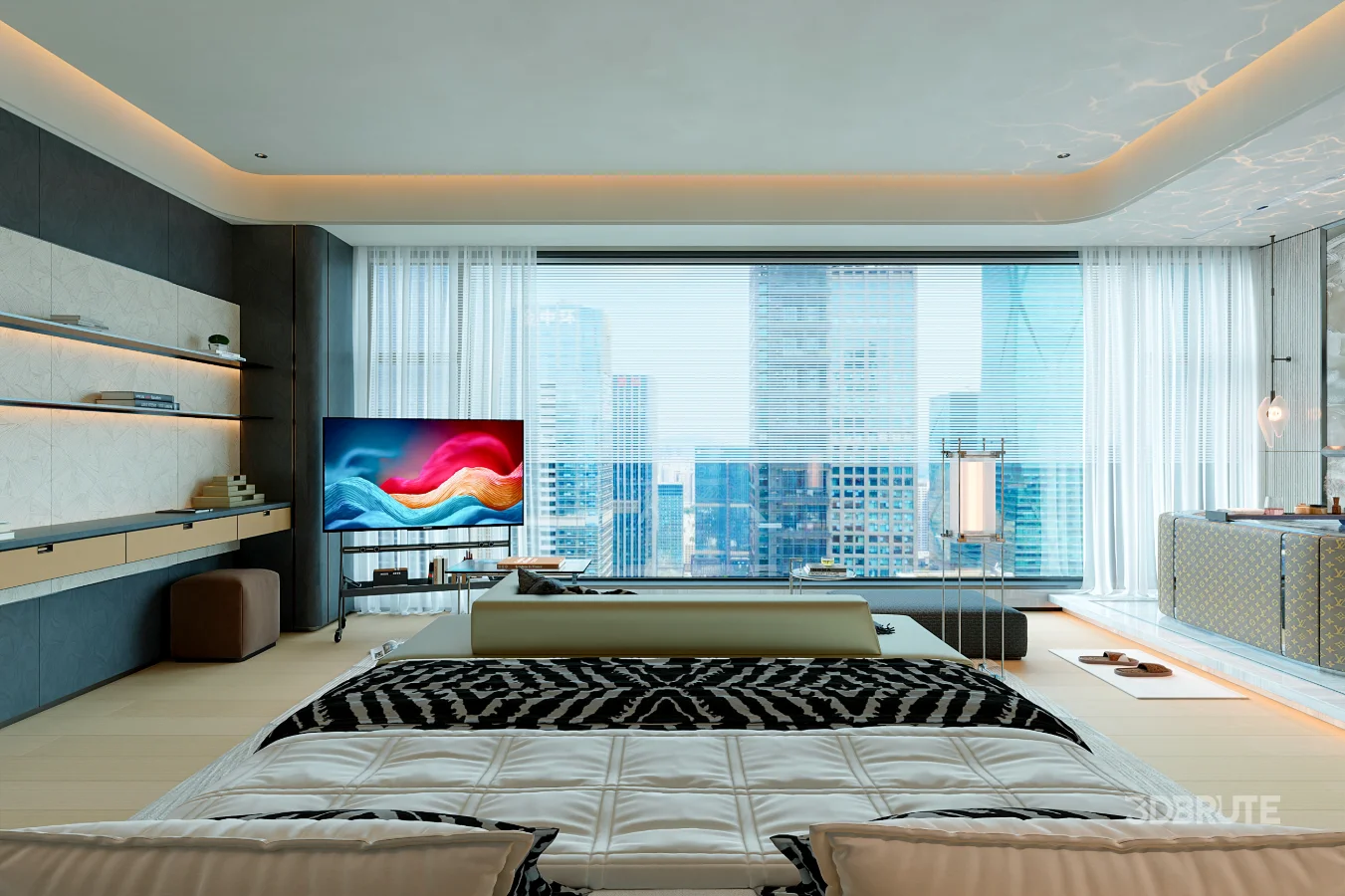 modern luxury bedroom interior Image 2