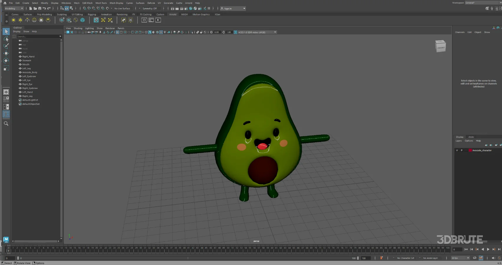 Avocado Cartoon 3D Character Image 19