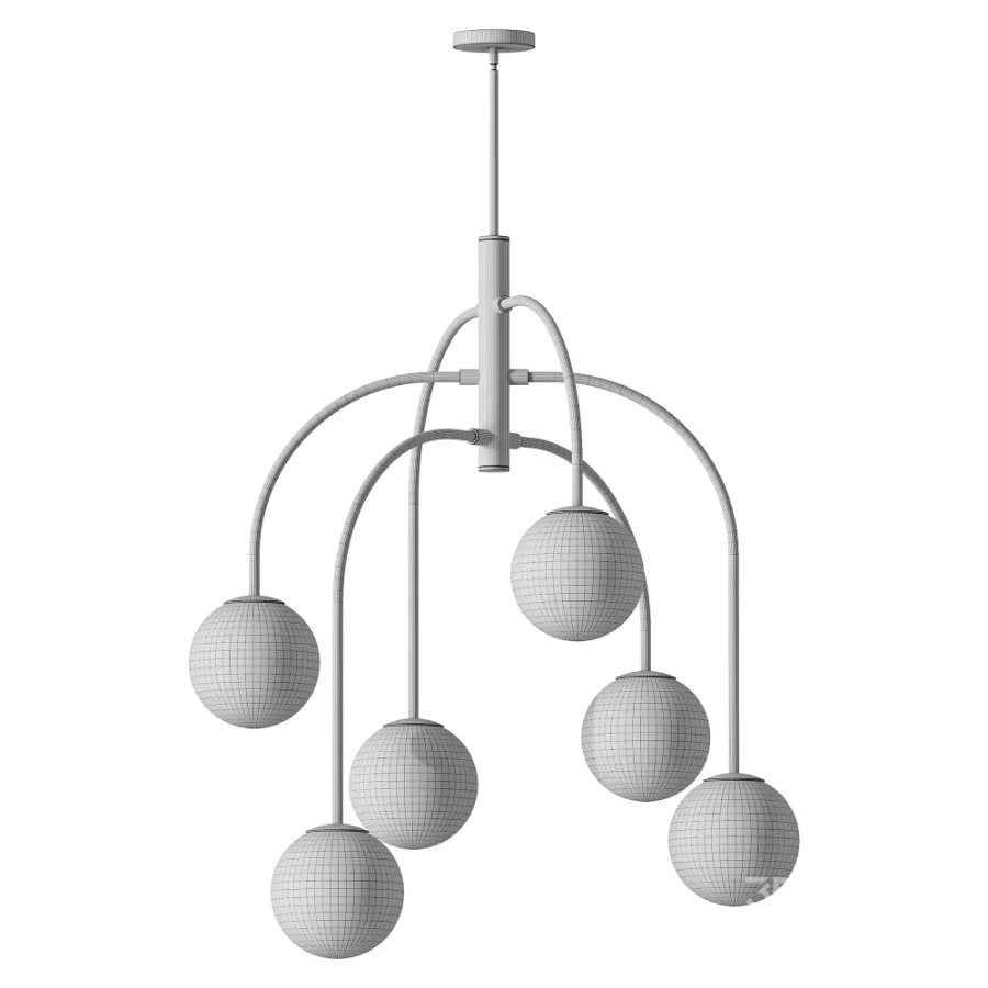 LamQee 6 Lights Mid Century Modern Chandelier Image 3