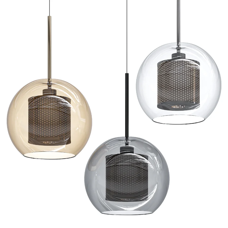 Chiswick Glass Shade Brass Fitting Pendant Light Image 3