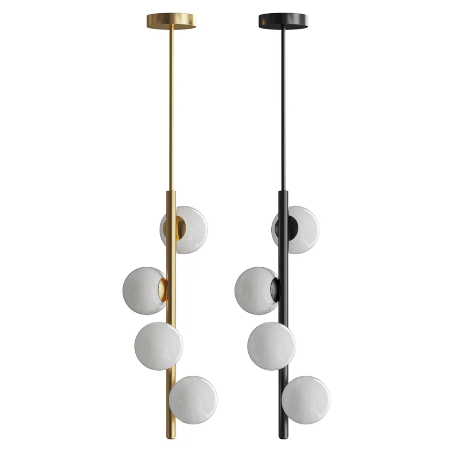 Modern brass vertical chandelier Image 3