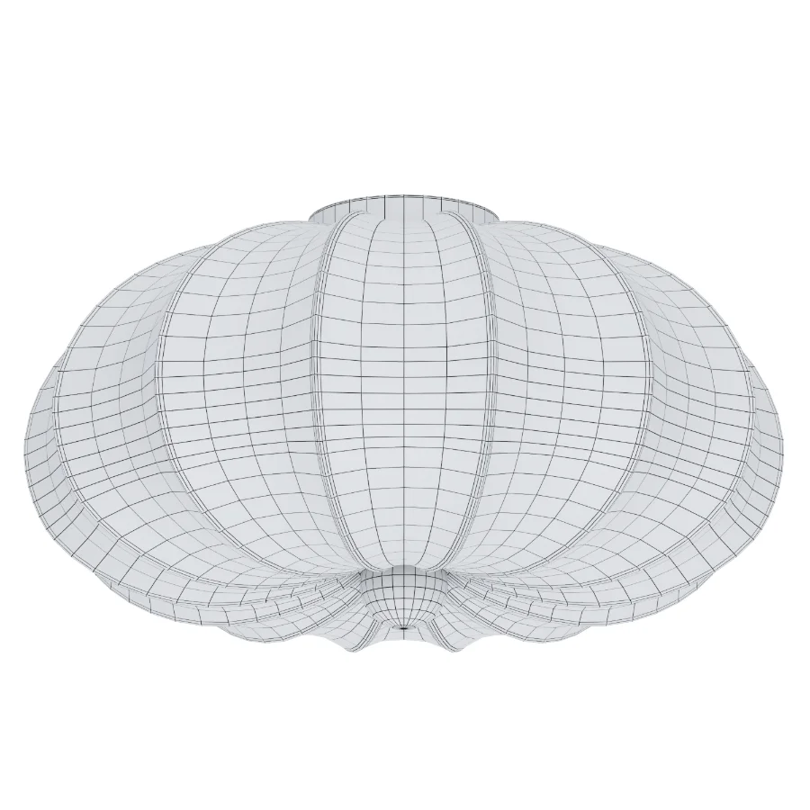 Japanese Vintage Fabric Curved Ceiling Light Image 3