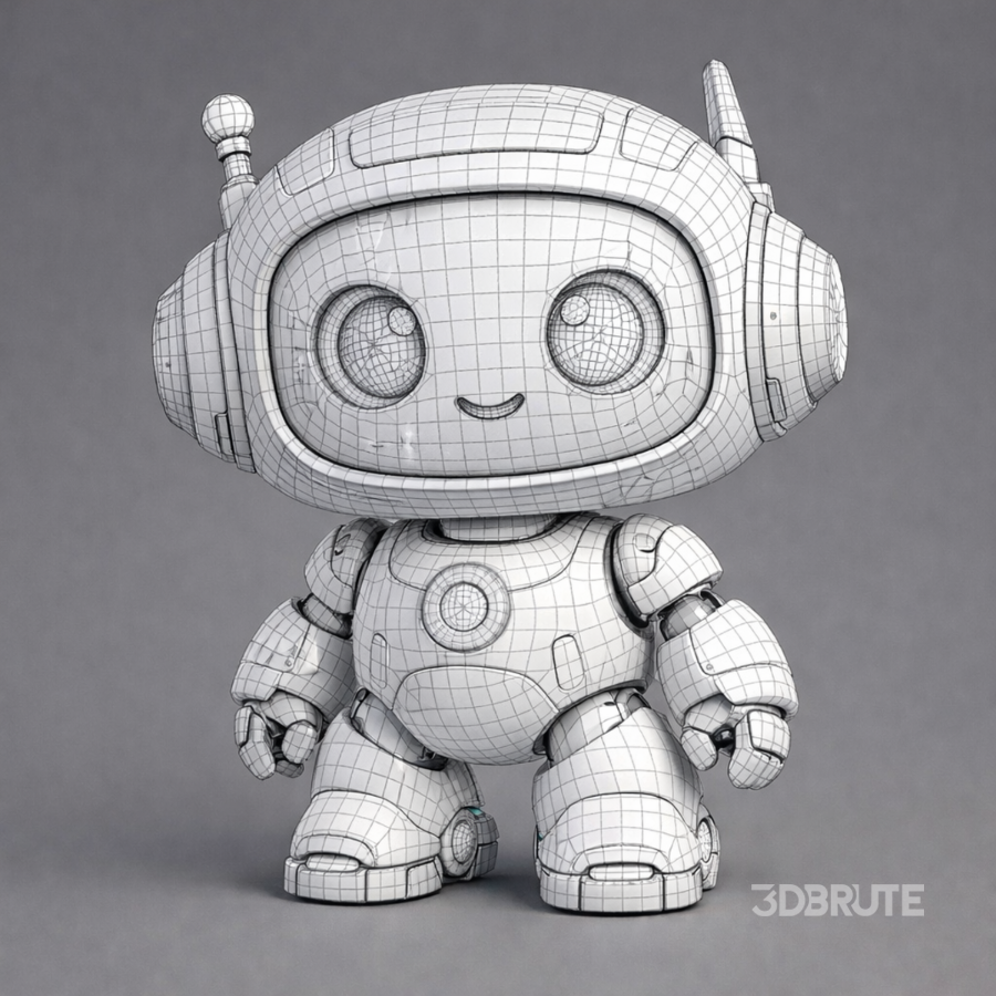 Cute Futuristic Robot Character Image 6