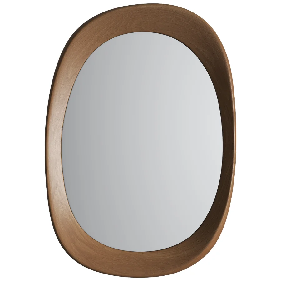 Asymmetrical Wooden Frame Mirror 03 Image 1