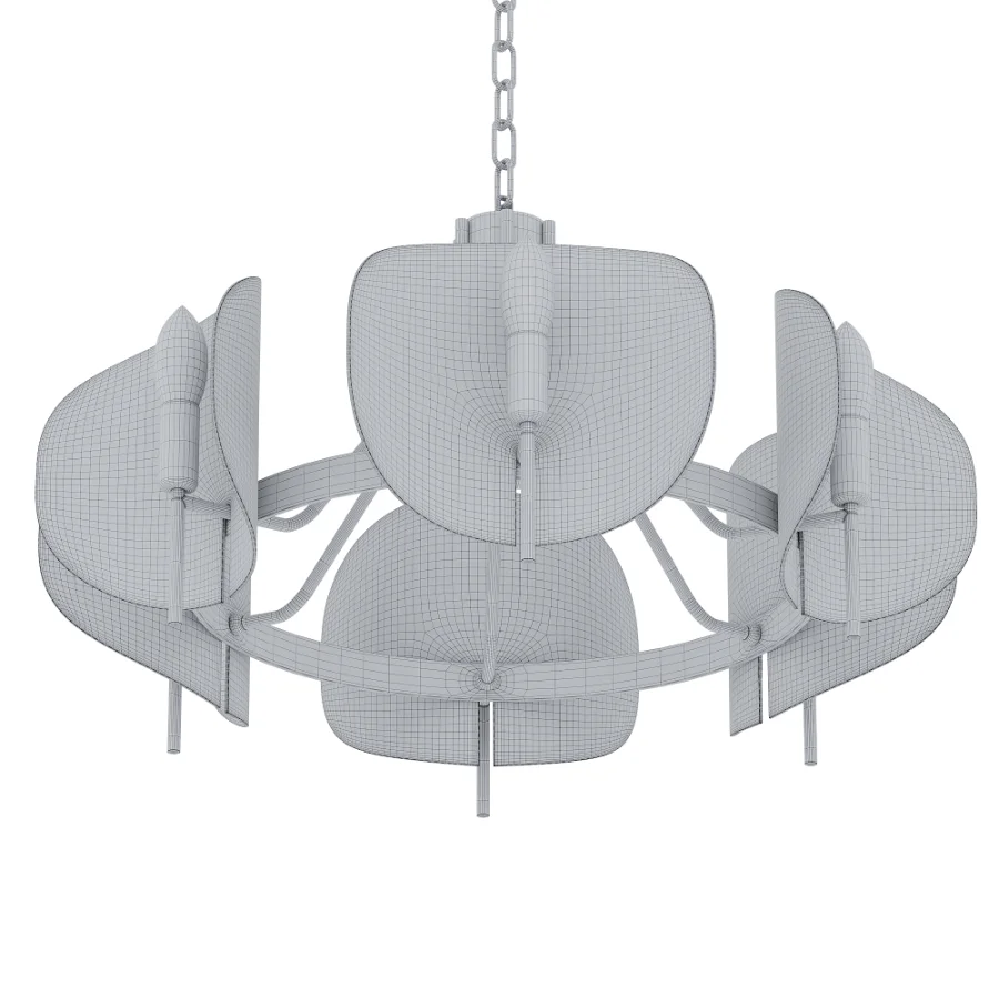 Modern Wagon Wheel 6-Light Chandelier Image 4
