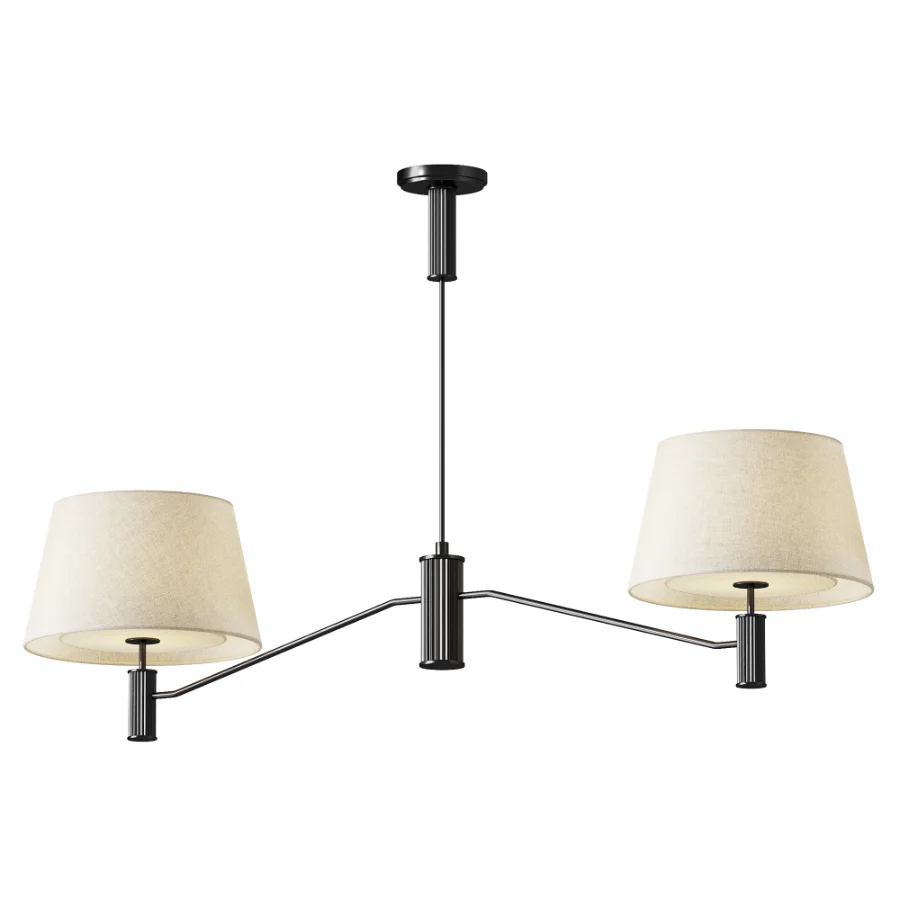 Black Fabric Double Ceiling Lamp Image 2