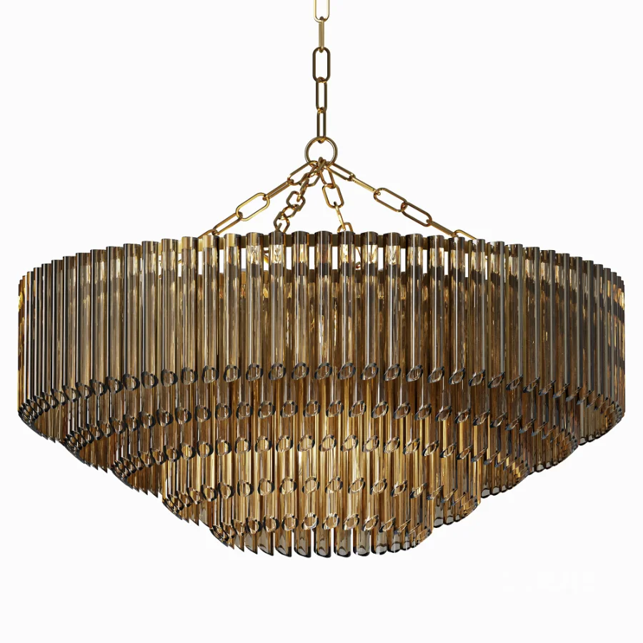 Petalia Wide Brass Chandelier Image 2