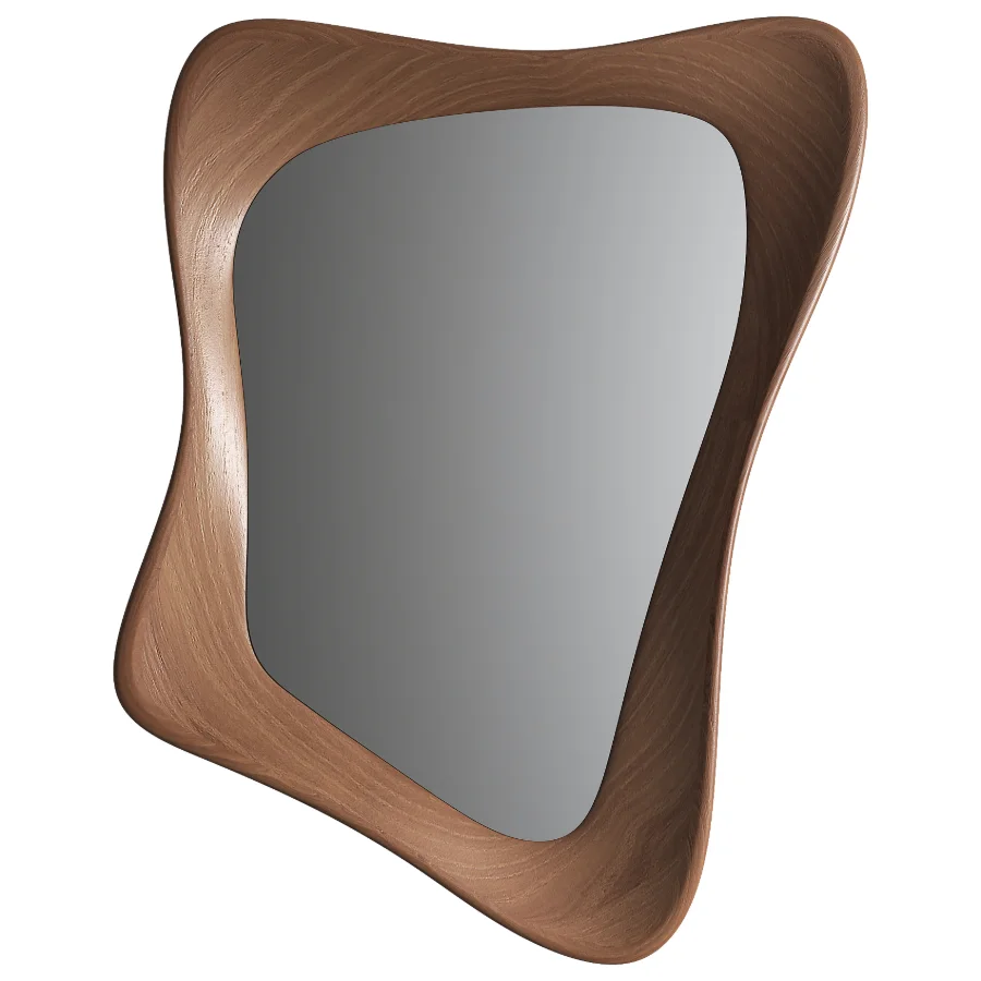 Asymmetrical Wooden Frame Mirror 06 Image 1