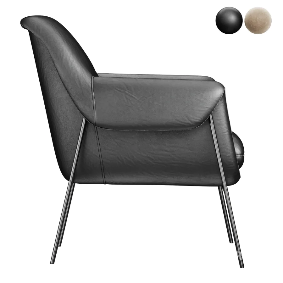 CONTEMPORARY_LEATHER_METAL_FRAME_CLUB_CHAIR Image 2