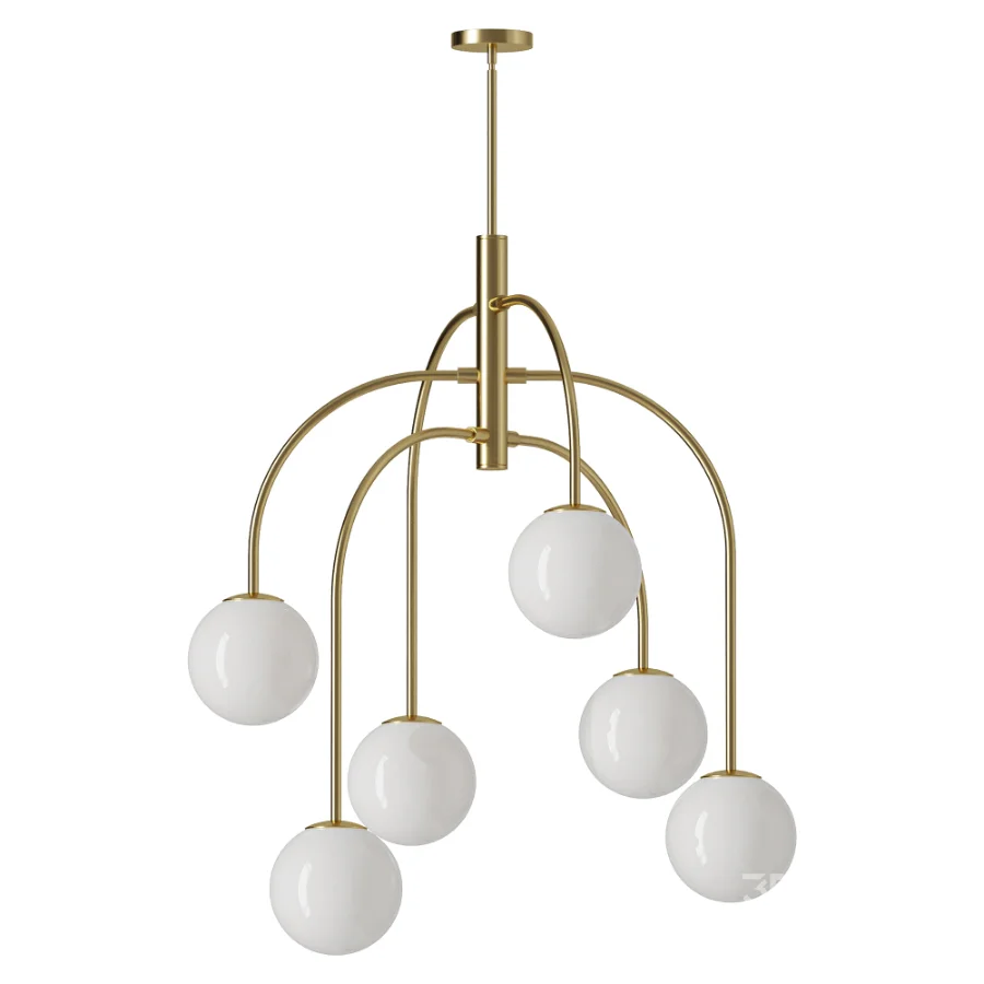 LamQee 6 Lights Mid Century Modern Chandelier Image 2
