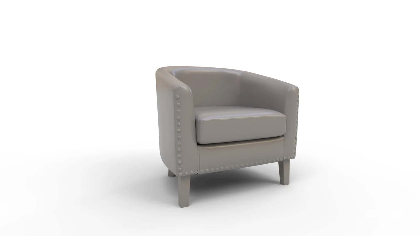 Leather Barrel Accent Chair Image 6