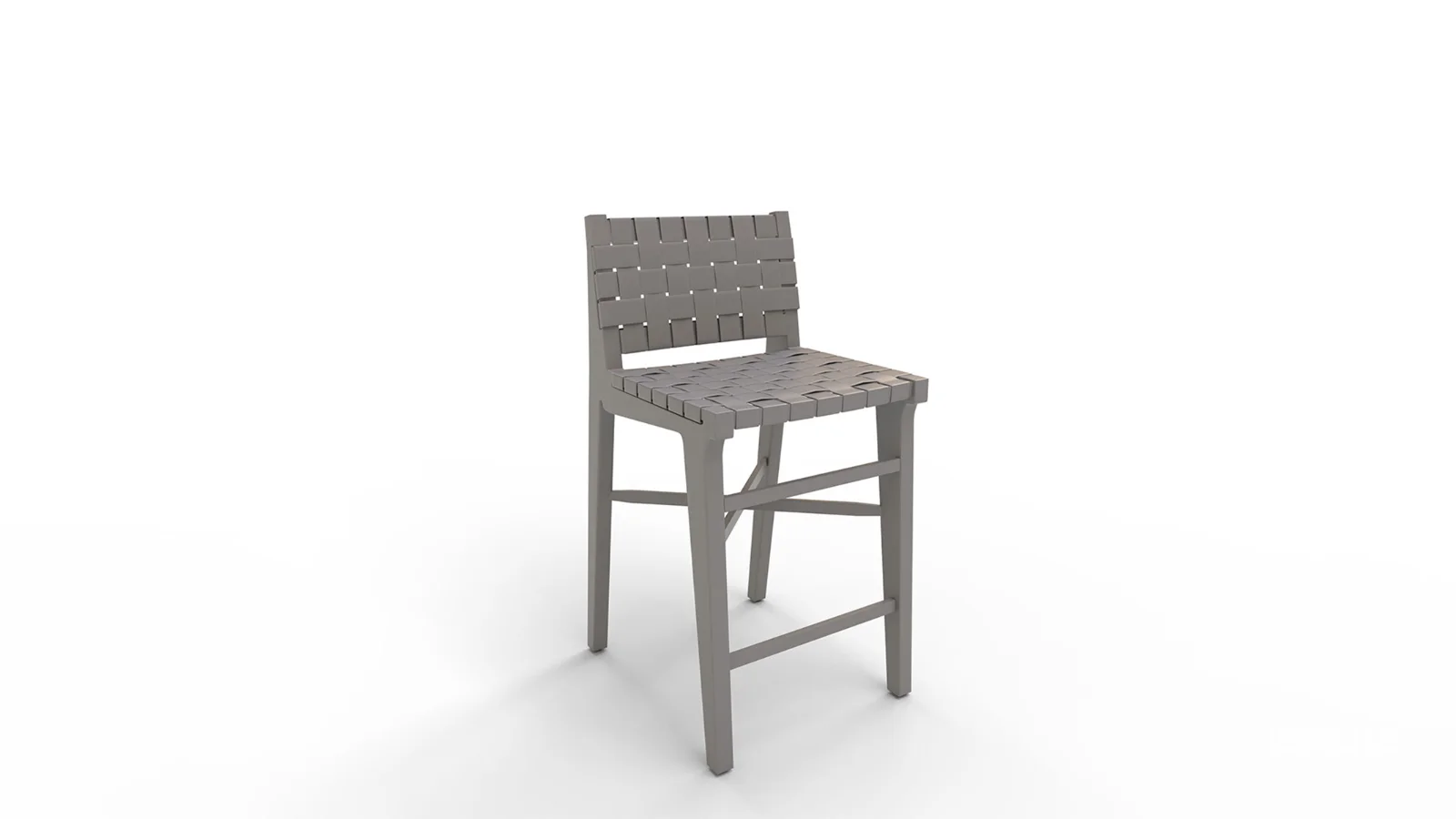 Taj White Leather Strap Bar Stool Image 3
