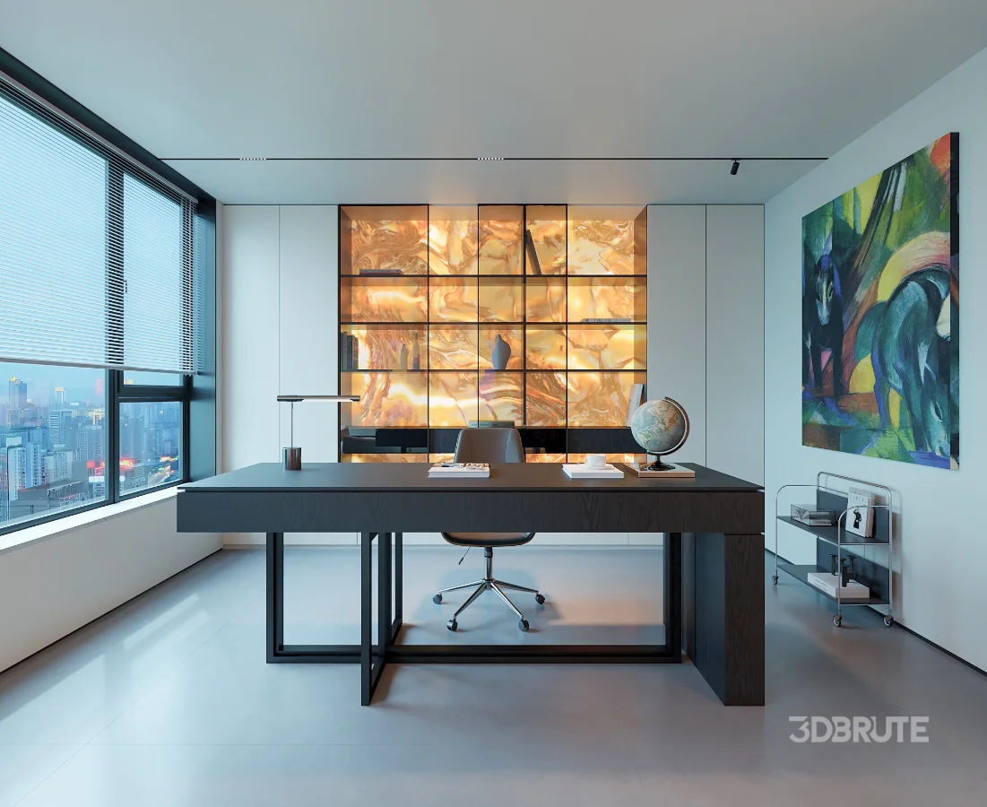 Modern living room and dining room interior scene Image 5