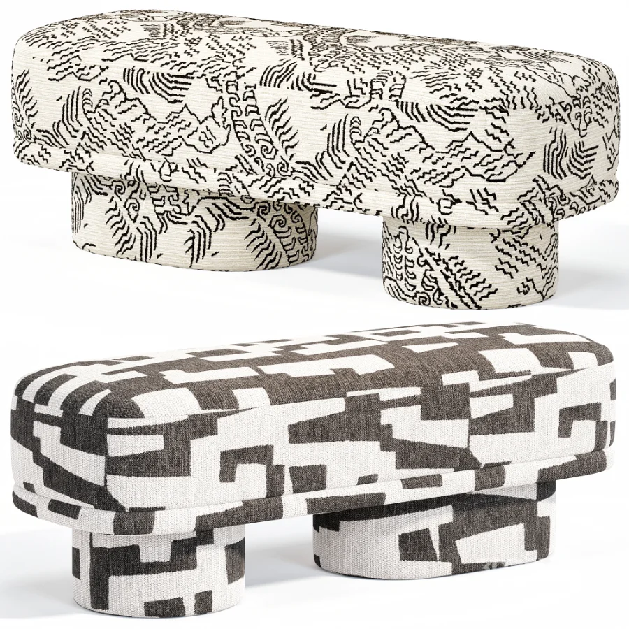 Lena Jacquard Pouf by Eve Furniture Image 1