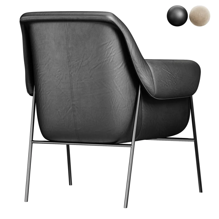 CONTEMPORARY_LEATHER_METAL_FRAME_CLUB_CHAIR Image 3