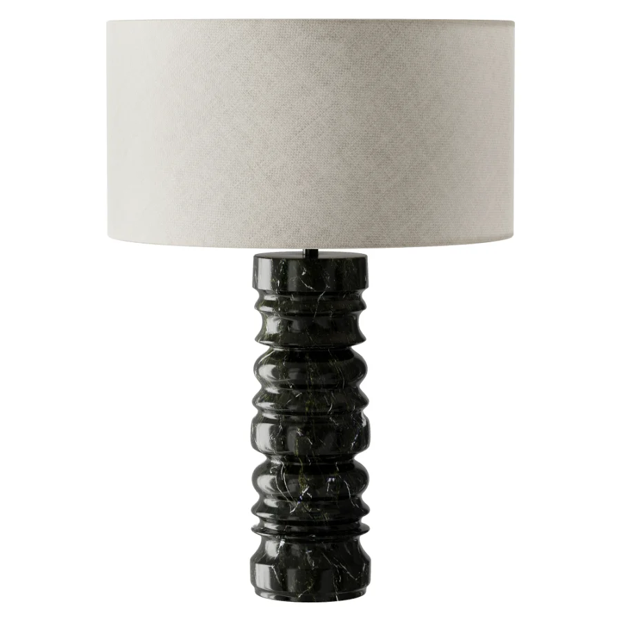 Renee large green marble table lamp Image 2