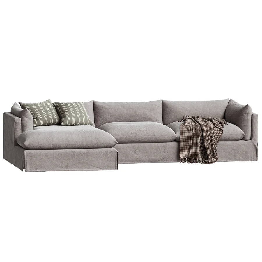 Reggio Slipcover Chaise Sectional Image 2