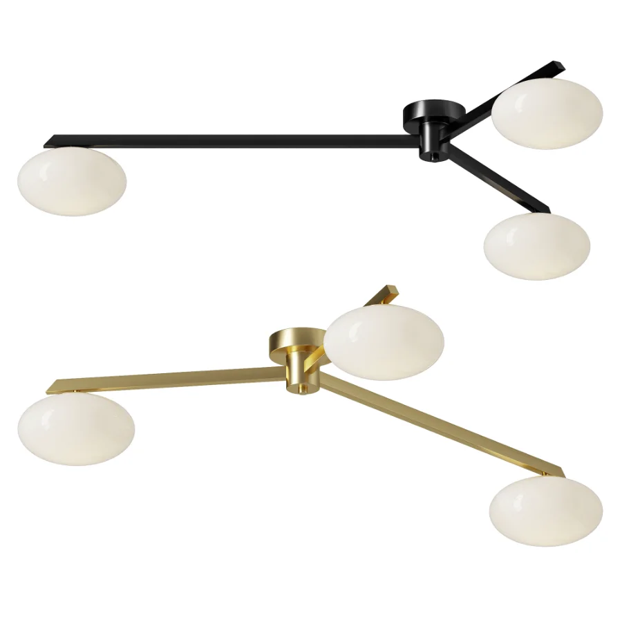Modern Flush Mount Ceiling Fixture Glass Shades G9 Image 1