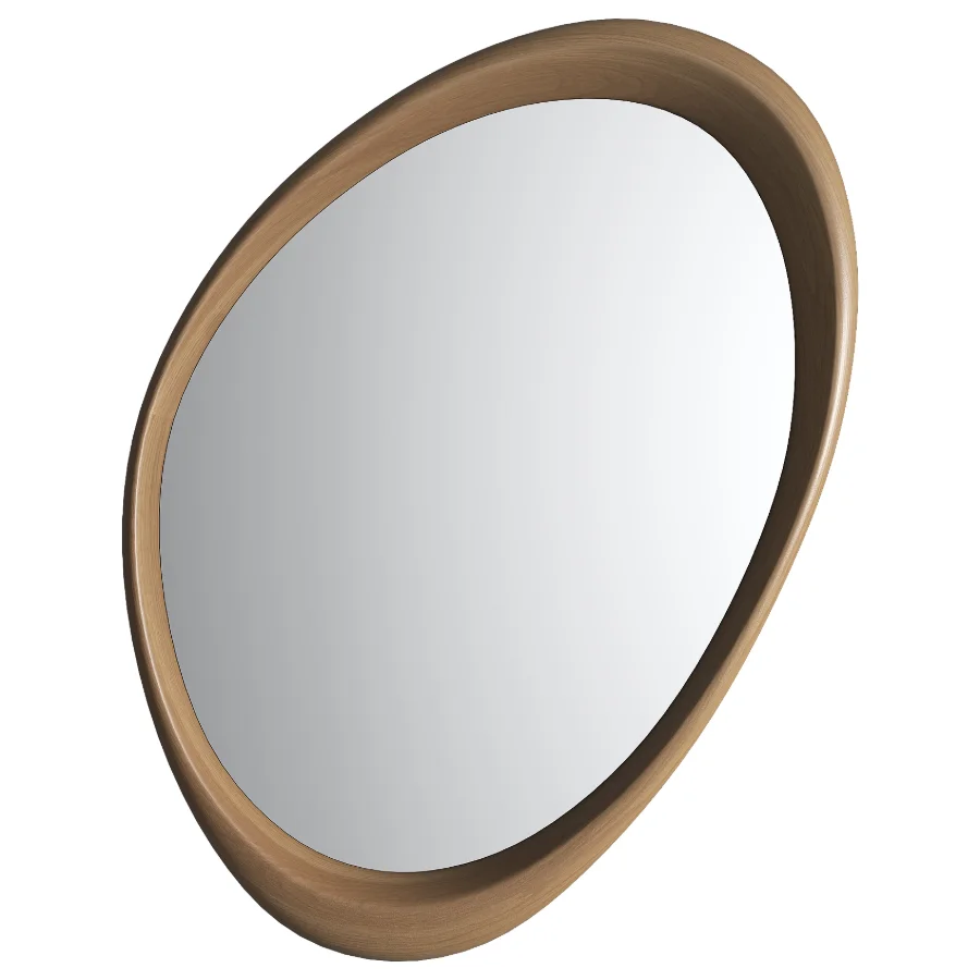 Asymmetrical Wooden Frame Mirror 02 Image 1
