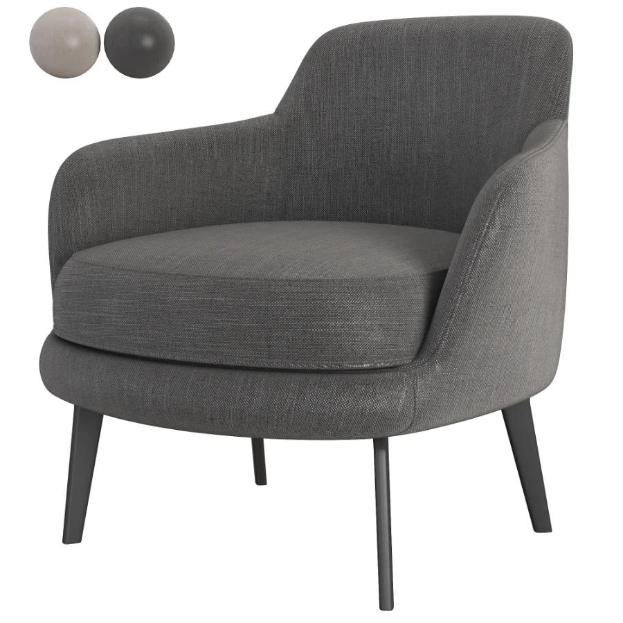Sum_Armchair_Black_Main_Line_Flax Image 2