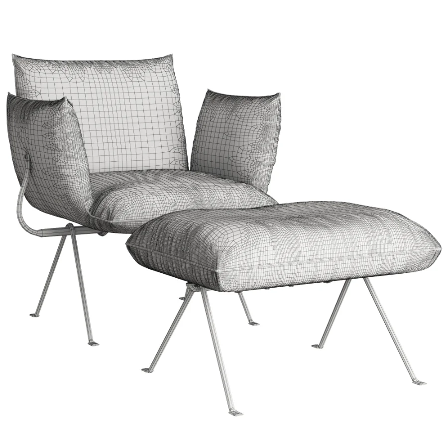 Magis_Officina_Armchair_and_Ottoman Image 1