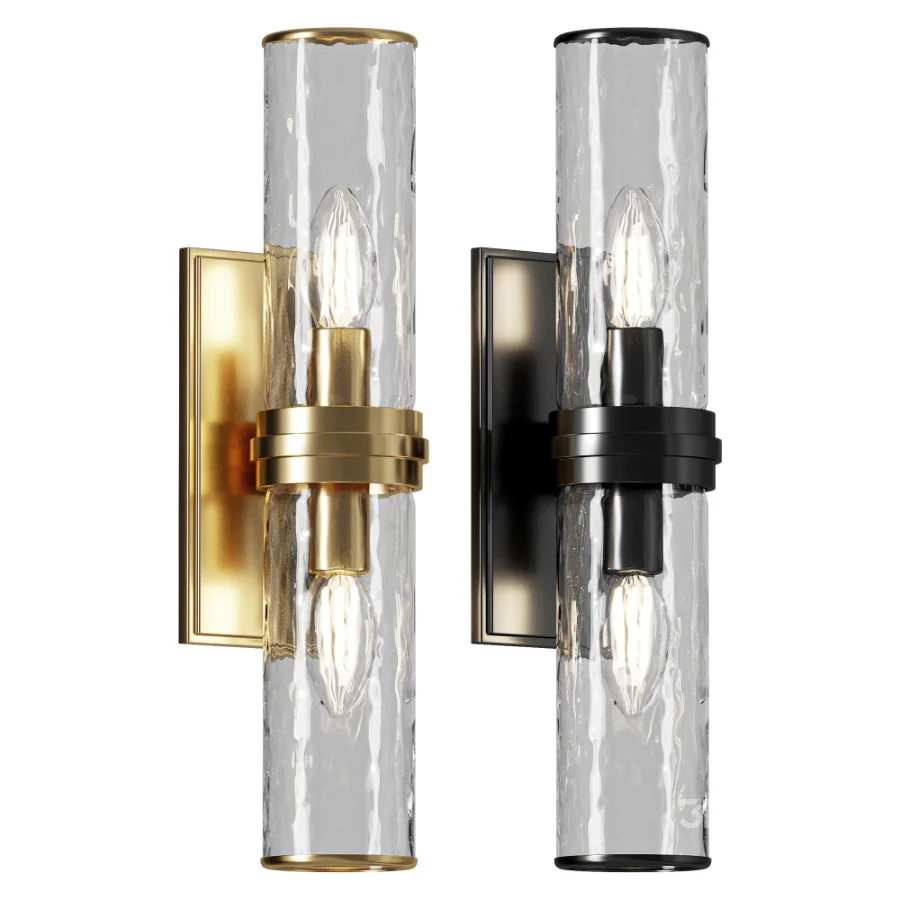 Eleanor Modern Double Glass Wall Sconce Image 1