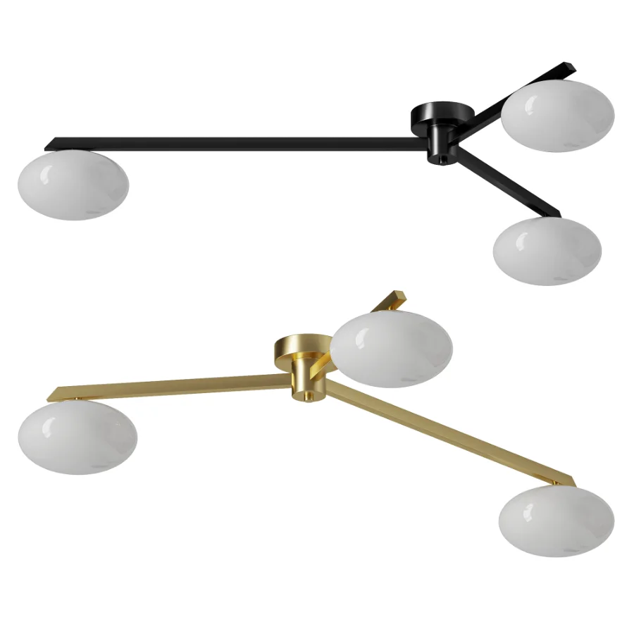 Modern Flush Mount Ceiling Fixture Glass Shades G9 Image 3