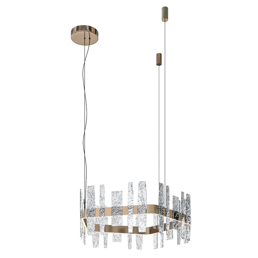 Forest Glass and Brass Chandelier Image 5