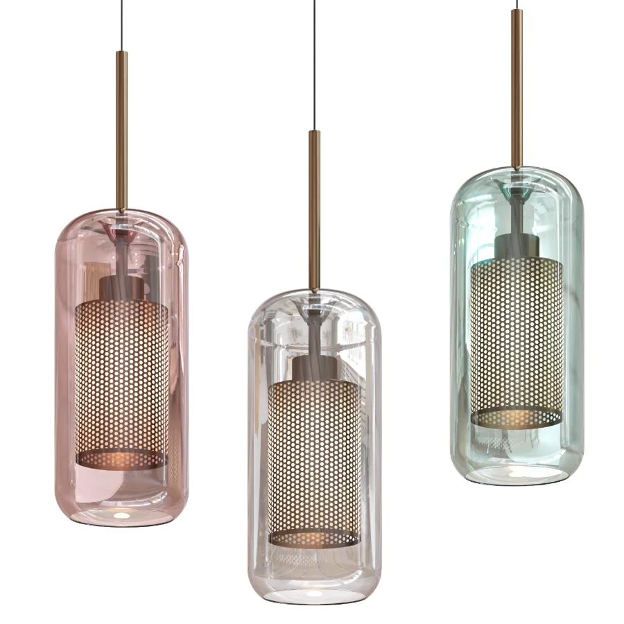 Chiswick Glass Shade Brass Fitting Pendant Light Image 3