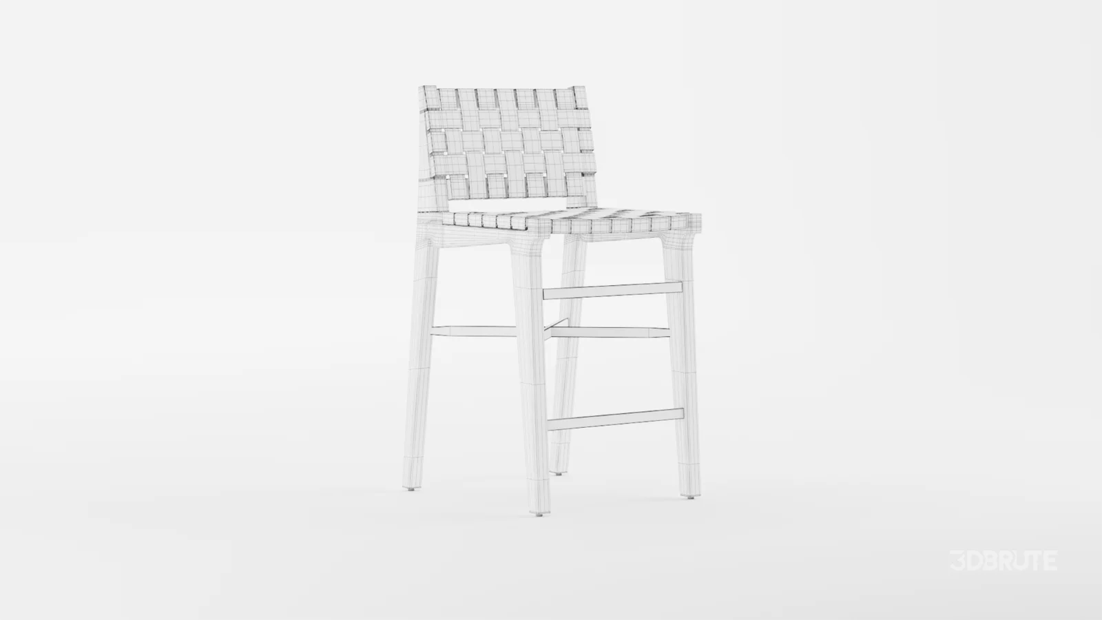 Taj White Leather Strap Bar Stool Image 7