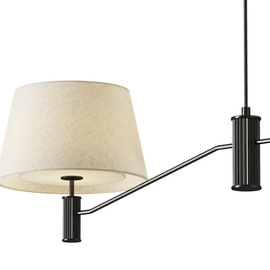 Black Fabric Double Ceiling Lamp Image 3