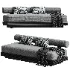 Collins Aluminum 2 Seat Armless Sofa - Thumbnail 4