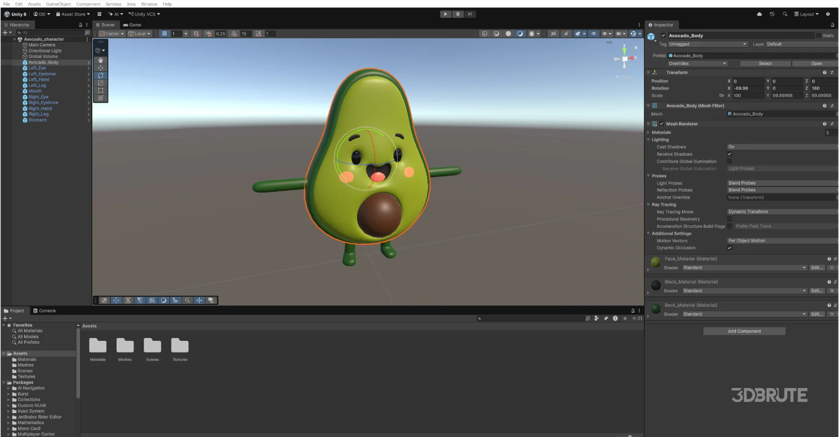 Avocado Cartoon 3D Character Image 18